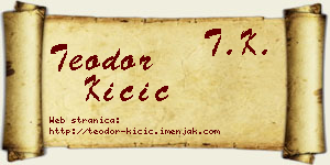 Teodor Kičić vizit kartica
